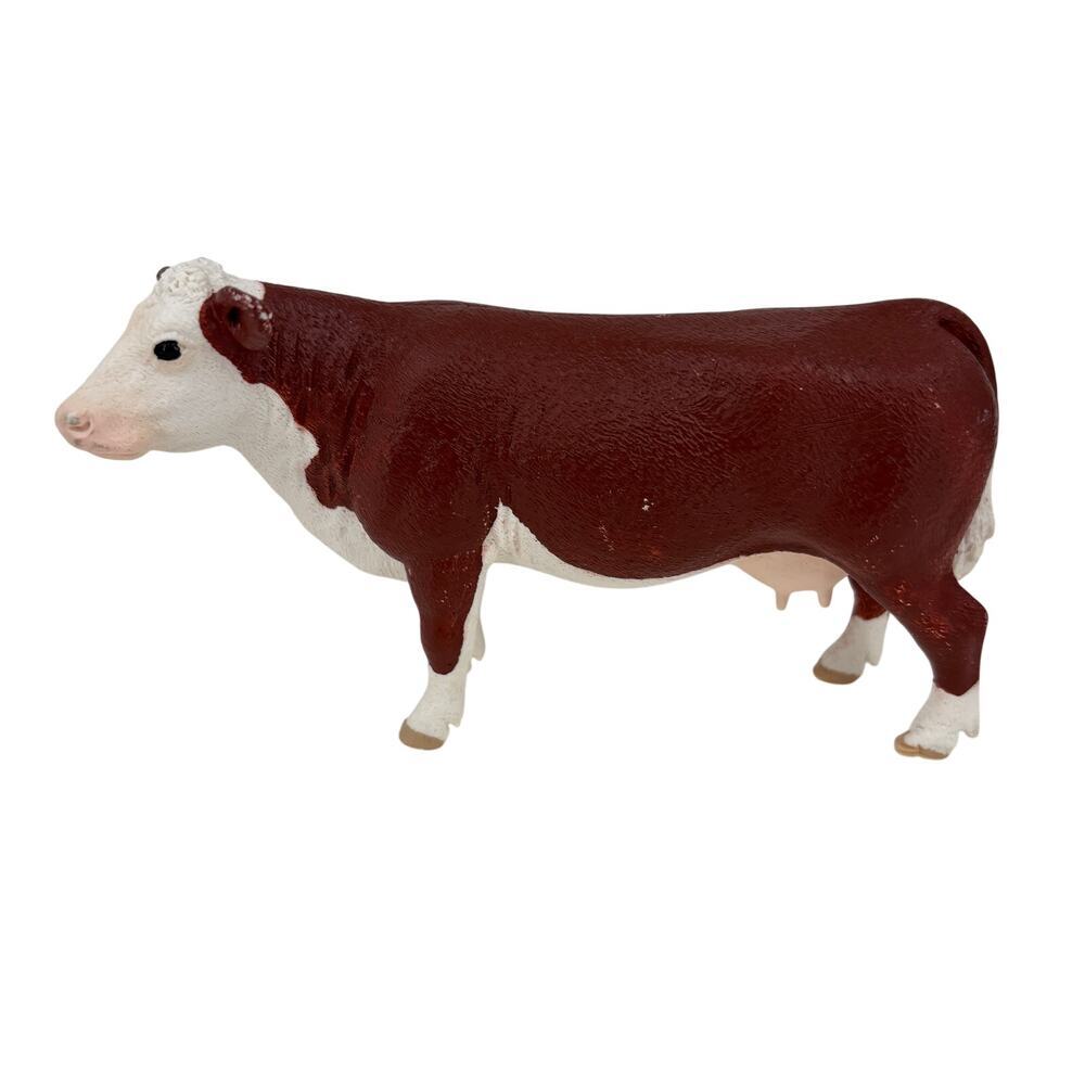 Schleich Hereford Cow Figure Brown White Farm Animal Figurine Toy‎ 2017